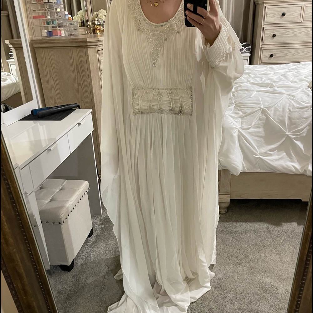Cream beaded kaftan